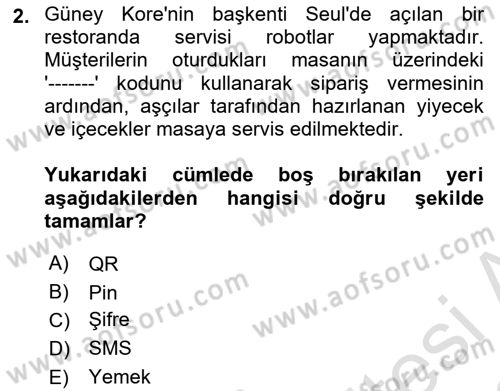 Turizmde Güncel Yaklaşımlar Dersi Ara Sınavı Deneme Sınav Soruları 2. Soru