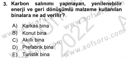 Turizmde Güncel Yaklaşımlar Dersi Ara Sınavı Deneme Sınav Soruları 3. Soru