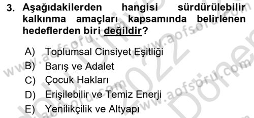 Turizmde Güncel Yaklaşımlar Dersi 2022 - 2023 Yılı (Final) Dönem Sonu Sınav Soruları 3. Soru