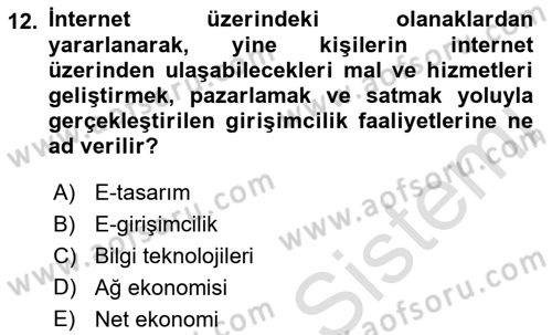 Turizmde Güncel Yaklaşımlar Dersi Ara Sınavı Deneme Sınav Soruları 12. Soru
