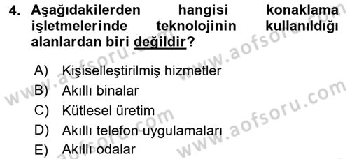 Turizmde Güncel Yaklaşımlar Dersi Ara Sınavı Deneme Sınav Soruları 4. Soru