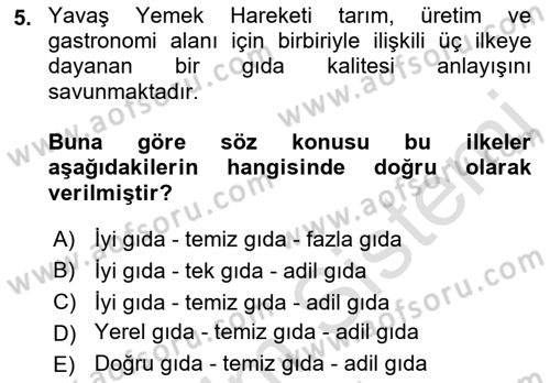 Turizmde Güncel Yaklaşımlar Dersi 2023 - 2024 Yılı (Final) Dönem Sonu Sınav Soruları 5. Soru