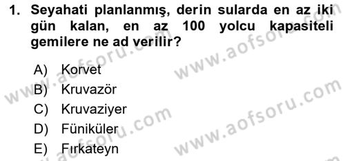 Turizmde Güncel Yaklaşımlar Dersi 2023 - 2024 Yılı Yaz Okulu Sınav Soruları 1. Soru
