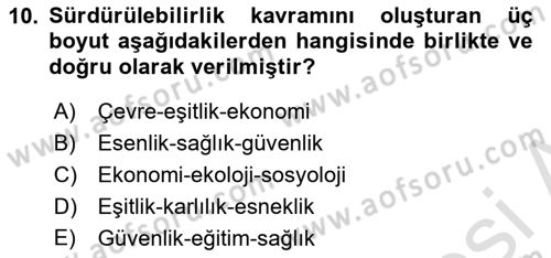 Turizmde Güncel Yaklaşımlar Dersi 2023 - 2024 Yılı Yaz Okulu Sınav Soruları 10. Soru