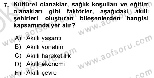 Turizmde Güncel Yaklaşımlar Dersi 2023 - 2024 Yılı Yaz Okulu Sınav Soruları 7. Soru