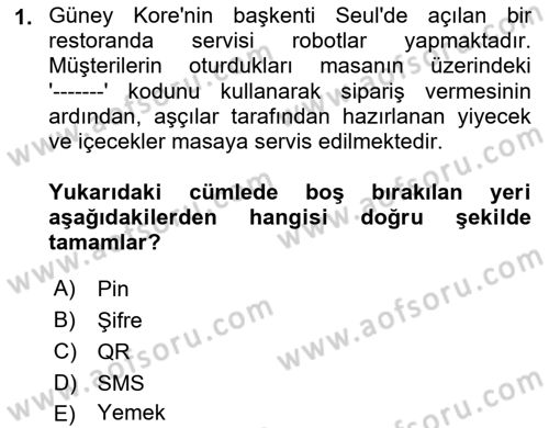 Turizmde Güncel Yaklaşımlar Dersi Ara Sınavı Deneme Sınav Soruları 1. Soru