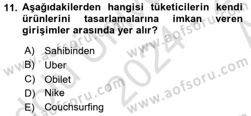 Turizmde Güncel Yaklaşımlar Dersi Ara Sınavı Deneme Sınav Soruları 11. Soru