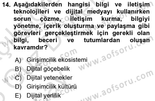 Turizmde Güncel Yaklaşımlar Dersi Ara Sınavı Deneme Sınav Soruları 14. Soru