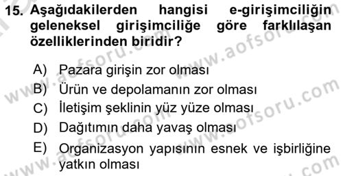 Turizmde Güncel Yaklaşımlar Dersi Ara Sınavı Deneme Sınav Soruları 15. Soru