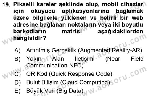 Turizmde Güncel Yaklaşımlar Dersi Ara Sınavı Deneme Sınav Soruları 19. Soru