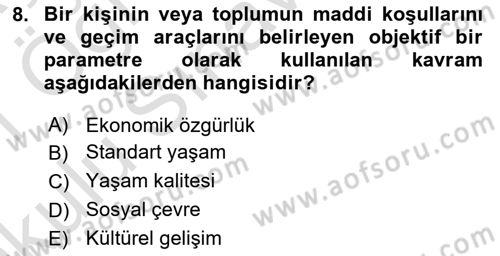 Toplum Temelli Turizm Dersi 2020 - 2021 Yılı Yaz Okulu Sınav Soruları 8. Soru