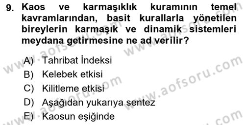 Toplum Temelli Turizm Dersi 2020 - 2021 Yılı Yaz Okulu Sınav Soruları 9. Soru