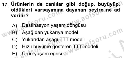 Toplum Temelli Turizm Dersi 2021 - 2022 Yılı (Vize) Ara Sınav Soruları 17. Soru