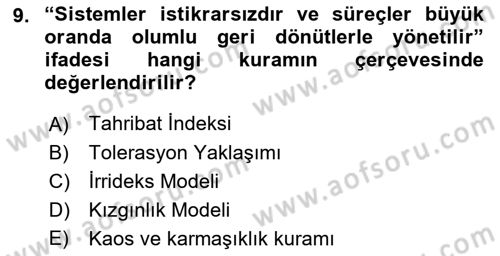 Toplum Temelli Turizm Dersi 2021 - 2022 Yılı (Vize) Ara Sınav Soruları 9. Soru