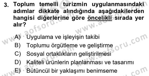 Toplum Temelli Turizm Dersi 2021 - 2022 Yılı (Final) Dönem Sonu Sınav Soruları 3. Soru