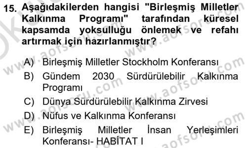Toplum Temelli Turizm Dersi 2021 - 2022 Yılı Yaz Okulu Sınav Soruları 15. Soru