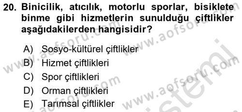 Toplum Temelli Turizm Dersi 2021 - 2022 Yılı Yaz Okulu Sınav Soruları 20. Soru
