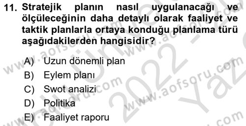 Toplum Temelli Turizm Dersi 2022 - 2023 Yılı Yaz Okulu Sınav Soruları 11. Soru