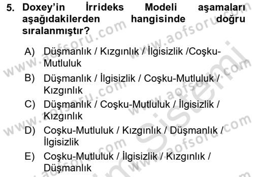 Toplum Temelli Turizm Dersi 2022 - 2023 Yılı Yaz Okulu Sınav Soruları 5. Soru