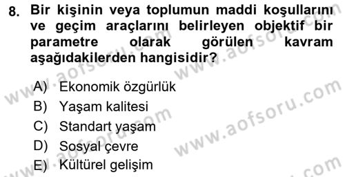 Toplum Temelli Turizm Dersi 2022 - 2023 Yılı Yaz Okulu Sınav Soruları 8. Soru