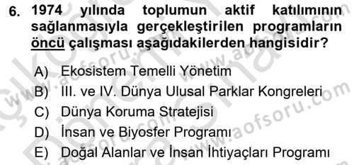Toplum Temelli Turizm Dersi 2023 - 2024 Yılı (Vize) Ara Sınav Soruları 6. Soru
