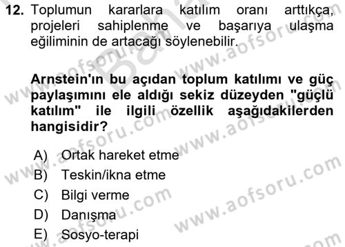 Toplum Temelli Turizm Dersi 2023 - 2024 Yılı (Final) Dönem Sonu Sınav Soruları 12. Soru