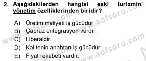 Toplum Temelli Turizm Dersi 2023 - 2024 Yılı (Final) Dönem Sonu Sınav Soruları 2. Soru