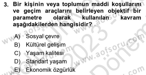 Toplum Temelli Turizm Dersi 2023 - 2024 Yılı (Final) Dönem Sonu Sınav Soruları 3. Soru