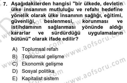 Toplum Temelli Turizm Dersi 2023 - 2024 Yılı (Final) Dönem Sonu Sınav Soruları 7. Soru