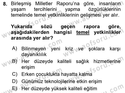 Toplum Temelli Turizm Dersi 2023 - 2024 Yılı (Final) Dönem Sonu Sınav Soruları 8. Soru