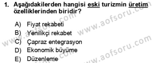 Toplum Temelli Turizm Dersi 2023 - 2024 Yılı Yaz Okulu Sınav Soruları 1. Soru