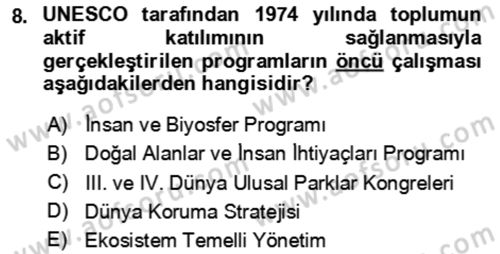 Toplum Temelli Turizm Dersi 2024 - 2025 Yılı (Vize) Ara Sınav Soruları 8. Soru