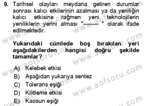 Toplum Temelli Turizm Dersi 2024 - 2025 Yılı (Vize) Ara Sınav Soruları 9. Soru