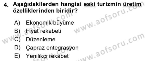 Toplum Temelli Turizm Dersi 2024 - 2025 Yılı Yaz Okulu Sınav Soruları 4. Soru