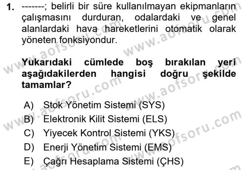 Turizm Bilgi Teknolojileri Dersi 2020 - 2021 Yılı Yaz Okulu Sınav Soruları 1. Soru