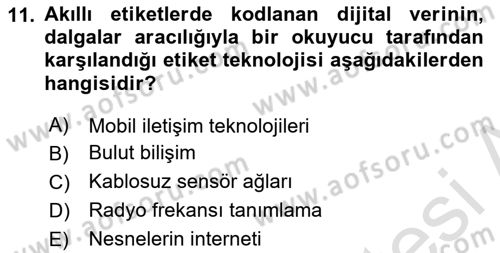 Turizm Bilgi Teknolojileri Dersi 2020 - 2021 Yılı Yaz Okulu Sınav Soruları 11. Soru