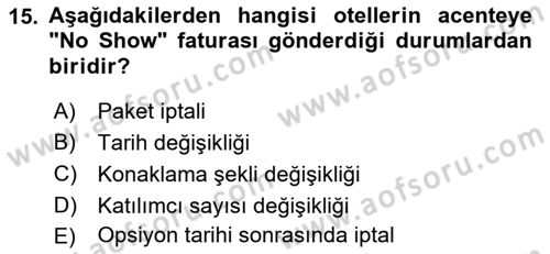 Turizm Bilgi Teknolojileri Dersi 2021 - 2022 Yılı (Vize) Ara Sınav Soruları 15. Soru