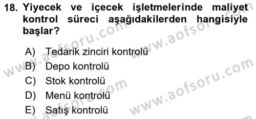Turizm Bilgi Teknolojileri Dersi 2021 - 2022 Yılı (Vize) Ara Sınav Soruları 18. Soru