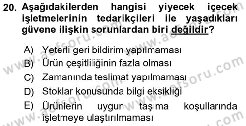 Turizm Bilgi Teknolojileri Dersi 2021 - 2022 Yılı (Vize) Ara Sınav Soruları 20. Soru