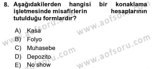 Turizm Bilgi Teknolojileri Dersi 2021 - 2022 Yılı (Vize) Ara Sınav Soruları 8. Soru