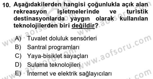 Turizm Bilgi Teknolojileri Dersi 2021 - 2022 Yılı (Final) Dönem Sonu Sınav Soruları 10. Soru