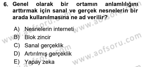 Turizm Bilgi Teknolojileri Dersi 2021 - 2022 Yılı (Final) Dönem Sonu Sınav Soruları 6. Soru