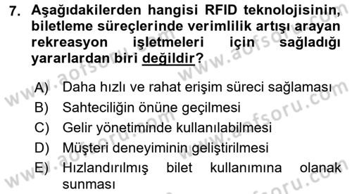 Turizm Bilgi Teknolojileri Dersi 2021 - 2022 Yılı (Final) Dönem Sonu Sınav Soruları 7. Soru
