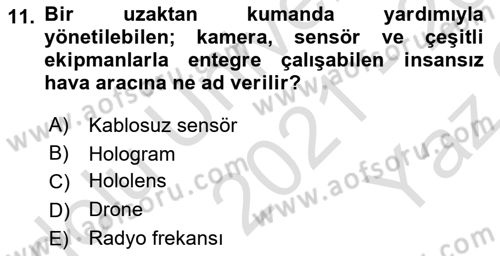 Turizm Bilgi Teknolojileri Dersi 2021 - 2022 Yılı Yaz Okulu Sınav Soruları 11. Soru