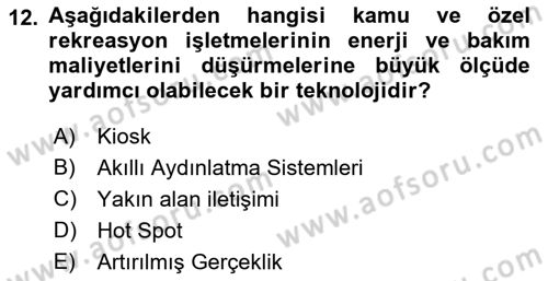 Turizm Bilgi Teknolojileri Dersi 2021 - 2022 Yılı Yaz Okulu Sınav Soruları 12. Soru