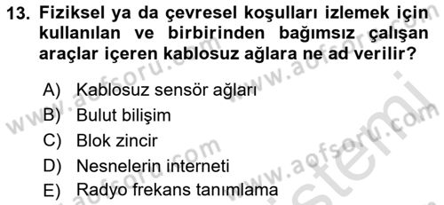Turizm Bilgi Teknolojileri Dersi 2021 - 2022 Yılı Yaz Okulu Sınav Soruları 13. Soru