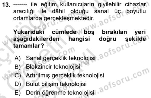 Turizm Bilgi Teknolojileri Dersi 2022 - 2023 Yılı Yaz Okulu Sınav Soruları 13. Soru