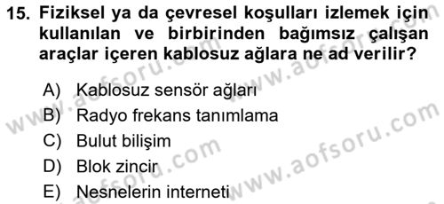 Turizm Bilgi Teknolojileri Dersi 2022 - 2023 Yılı Yaz Okulu Sınav Soruları 15. Soru