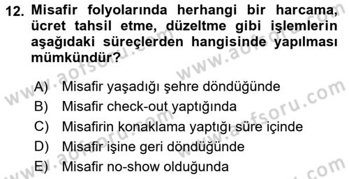 Turizm Bilgi Teknolojileri Dersi 2023 - 2024 Yılı (Vize) Ara Sınav Soruları 12. Soru