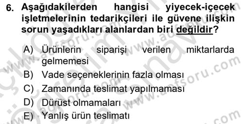 Turizm Bilgi Teknolojileri Dersi 2023 - 2024 Yılı (Vize) Ara Sınav Soruları 6. Soru
